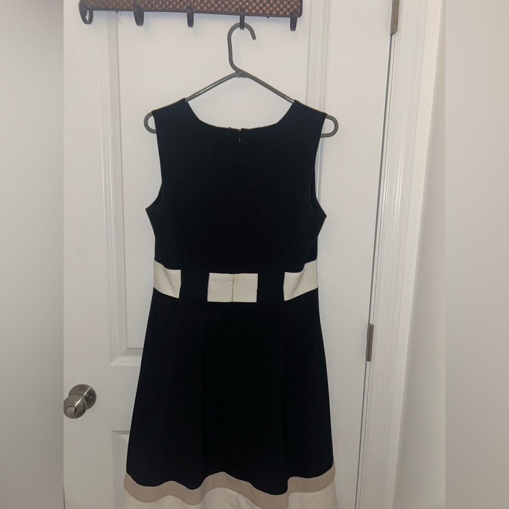 Elegant Black and White Sleeveless Dress